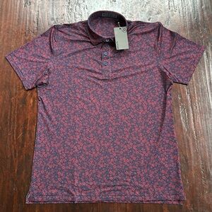 NWT G/FORE Men’s Polo g fore large - Maroon/Navy - SOLD OUT Colorway material.